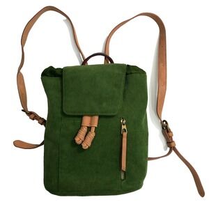 Universal Thread Backpack Green Corduroy Small Zip Pockets‎ Drawstring Tassel